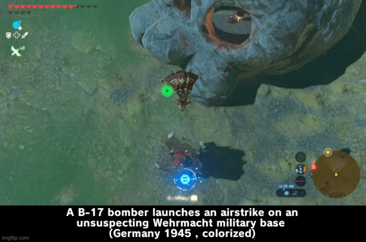 image tagged in the legend of zelda breath of the wild,bomber | made w/ Imgflip meme maker