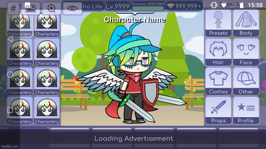 Just got a glitch in gacha Life today | image tagged in character name,gacha life,glitch | made w/ Imgflip meme maker