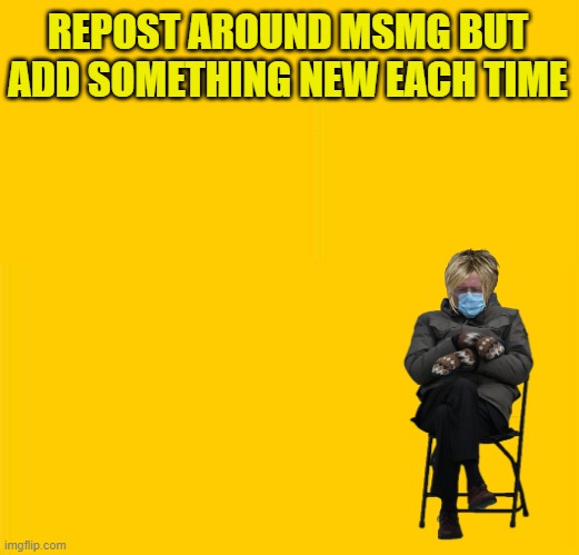 Plz do. I wanna start something :D | REPOST AROUND MSMG BUT ADD SOMETHING NEW EACH TIME | image tagged in repost,yellow,you may be cool | made w/ Imgflip meme maker