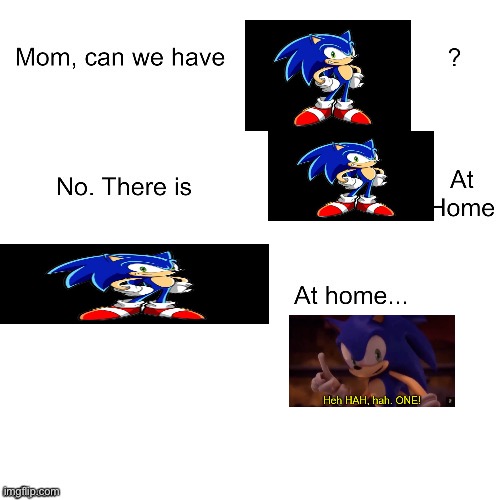 Mom can we have a sonic at home sonic at home haha one! | image tagged in mom can we have,haha one | made w/ Imgflip meme maker