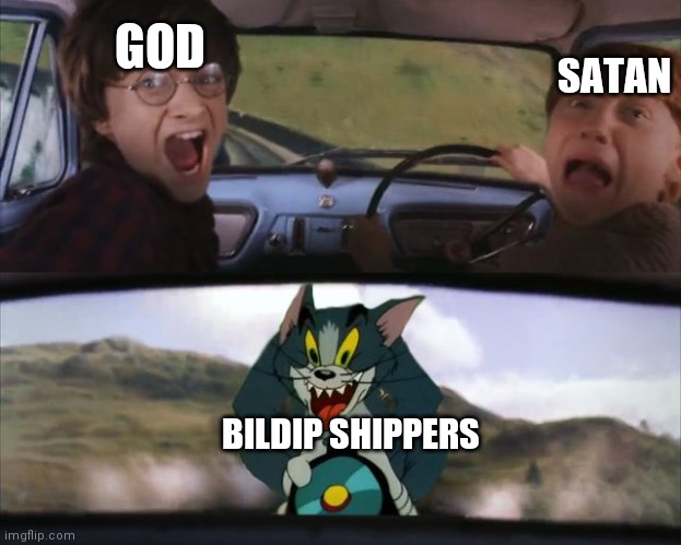 Billdip is the worst | GOD; SATAN; BILDIP SHIPPERS | image tagged in tom and harry potter | made w/ Imgflip meme maker
