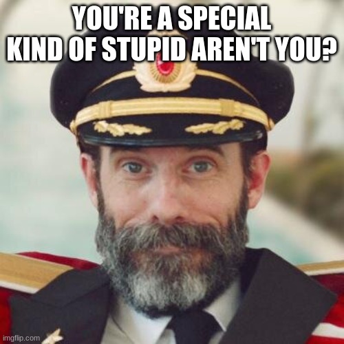 Captain Obvious | YOU'RE A SPECIAL KIND OF STUPID AREN'T YOU? | image tagged in captain obvious | made w/ Imgflip meme maker