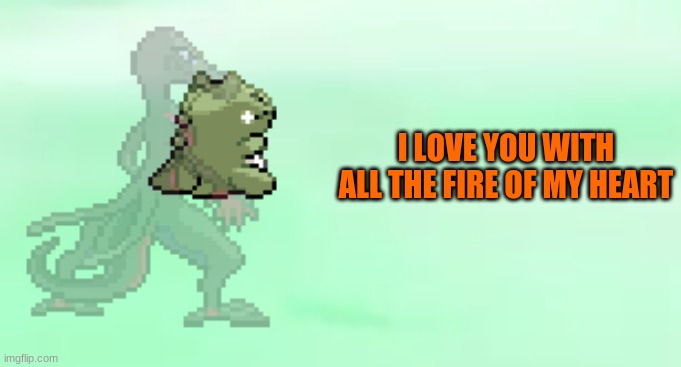 I LOVE YOU WITH ALL THE FIRE OF MY HEART | image tagged in pokemon | made w/ Imgflip meme maker