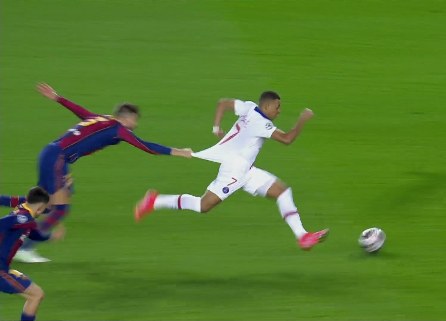 Piqué chasing Mbappé Blank Meme Template