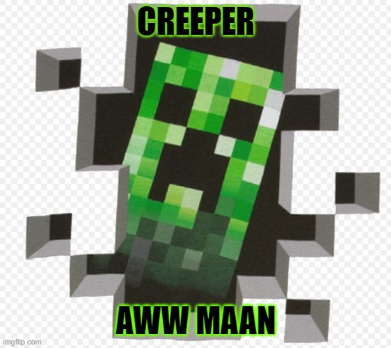 Minecraft Creeper |  CREEPER; AWW MAAN | image tagged in minecraft creeper | made w/ Imgflip meme maker