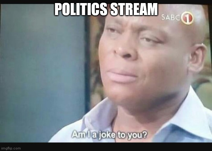 Am I a joke to you? | POLITICS STREAM | image tagged in am i a joke to you | made w/ Imgflip meme maker