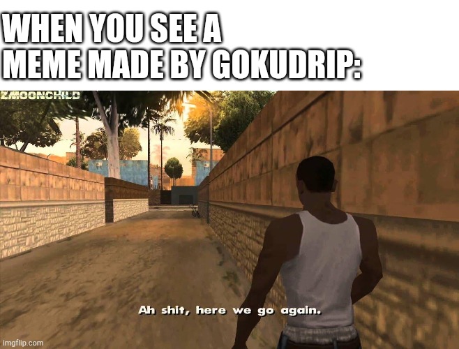 Hmm yes | WHEN YOU SEE A MEME MADE BY GOKUDRIP: | image tagged in here we go again | made w/ Imgflip meme maker