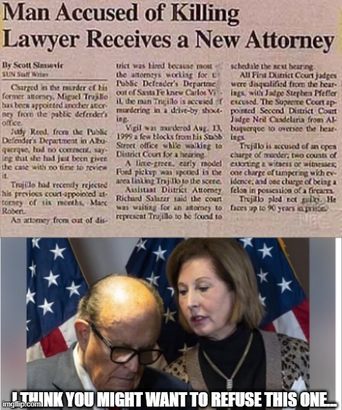 Yeah, No | I THINK YOU MIGHT WANT TO REFUSE THIS ONE... | image tagged in lawyer whisper | made w/ Imgflip meme maker