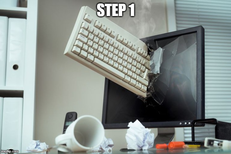 How To Break Your Monitor Thats $10,099 | STEP 1 | image tagged in breaking monitor | made w/ Imgflip meme maker