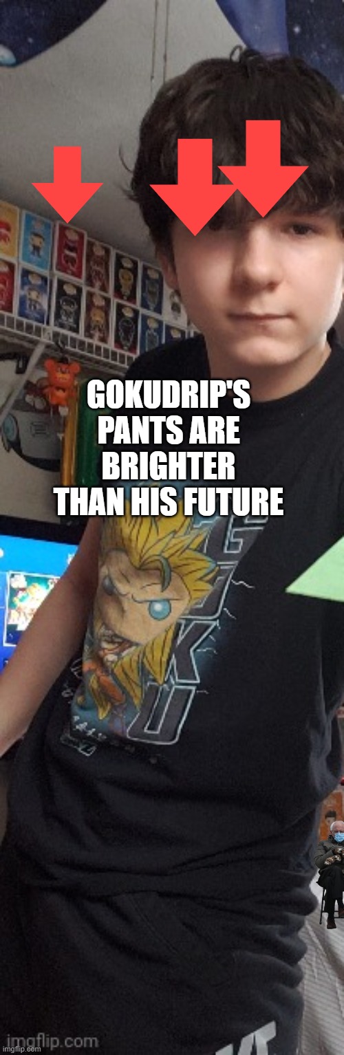 OOOOOOOOOOOOOOOOOOOO GET ROASTED GOKUDRIP | GOKUDRIP'S PANTS ARE BRIGHTER THAN HIS FUTURE | image tagged in roast,gokudrip,fun,meme,why | made w/ Imgflip meme maker