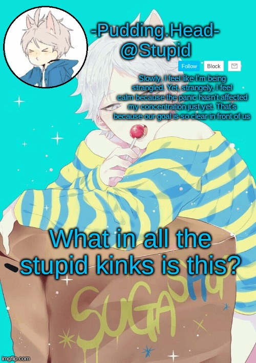 Suga temp | What in all the stupid kinks is this? | image tagged in suga temp | made w/ Imgflip meme maker