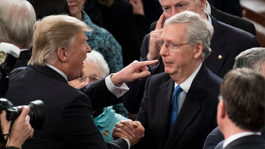 High Quality Trump point McConnell Blank Meme Template