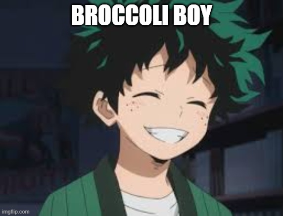 Deku smile | BROCCOLI BOY | image tagged in deku smile | made w/ Imgflip meme maker