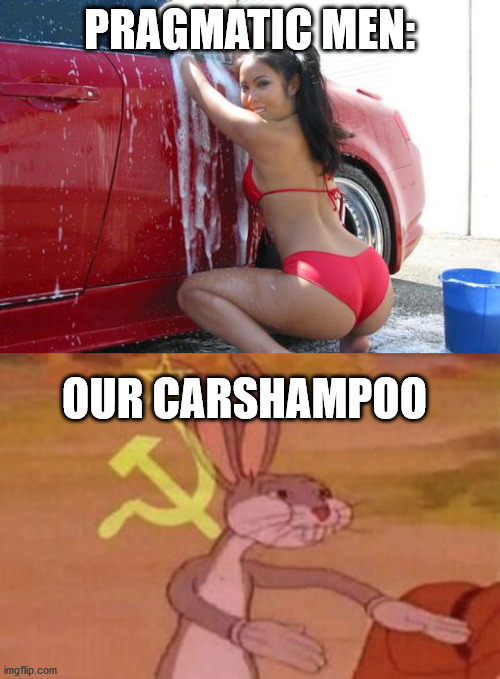 PRAGMATIC MEN: OUR CARSHAMPOO | image tagged in car wash squats,our | made w/ Imgflip meme maker