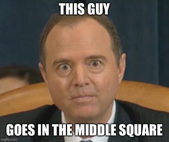 Adam “Shifty” Schiff | THIS GUY GOES IN THE MIDDLE SQUARE | image tagged in adam shifty schiff | made w/ Imgflip meme maker