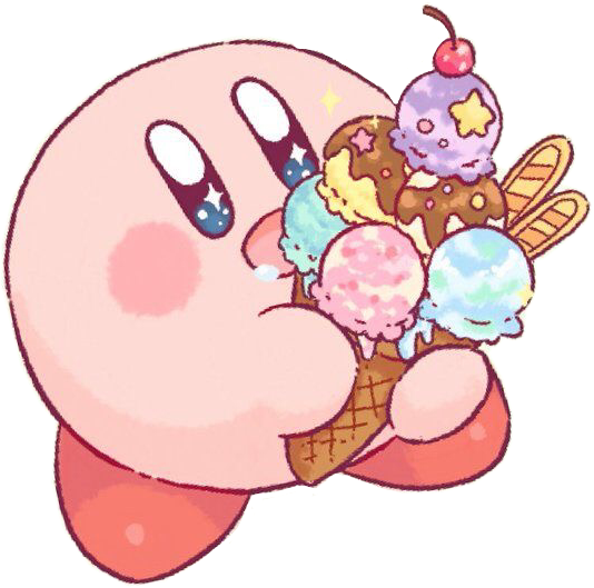 Kirby consuming ice cream Blank Meme Template