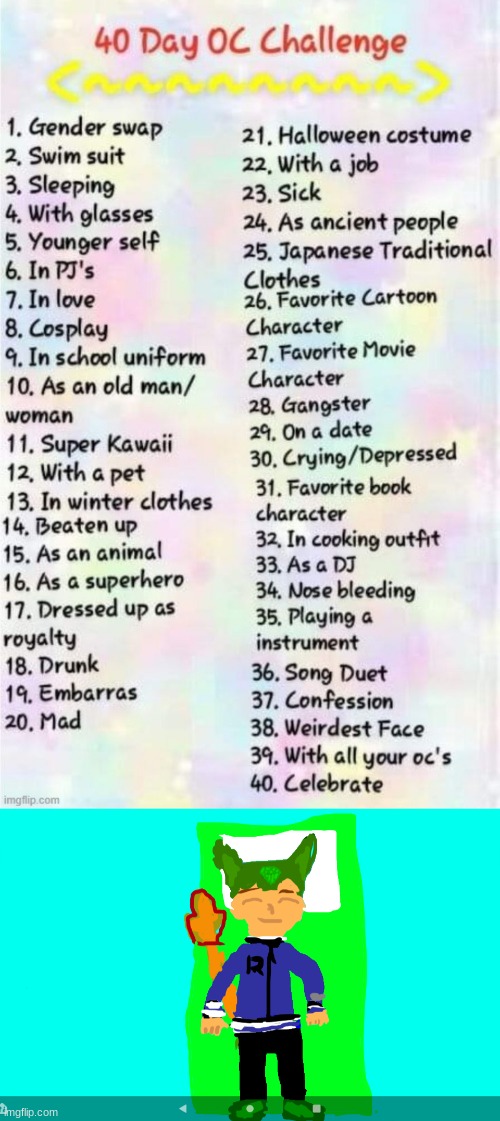 day 3 | image tagged in 40 day oc challenge | made w/ Imgflip meme maker