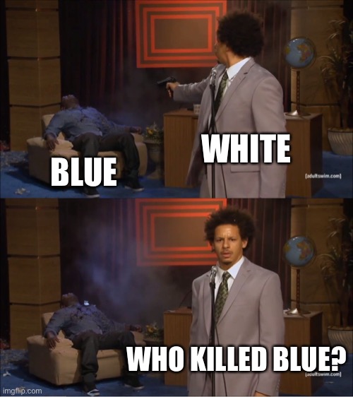 White is kind sus not gonna lie.. | WHITE; BLUE; WHO KILLED BLUE? | image tagged in memes,who killed hannibal | made w/ Imgflip meme maker