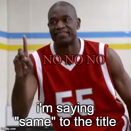 Dikembe Mutombo - No No No | NO NO NO i'm saying "same" to the title | image tagged in dikembe mutombo - no no no | made w/ Imgflip meme maker