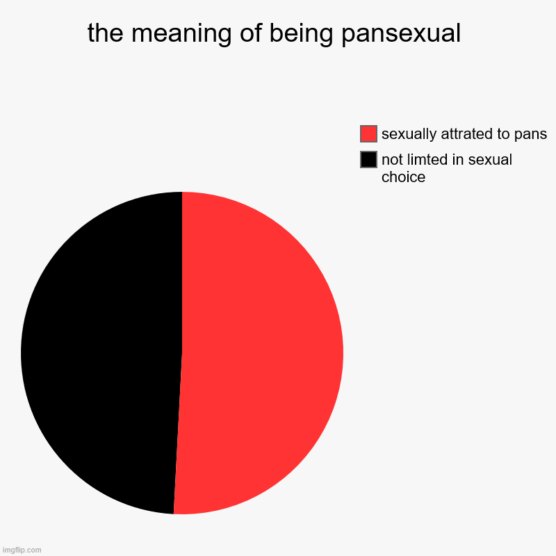 dont get offended if your pan its just a joke | the meaning of being pansexual | not limted in sexual choice, sexually attrated to pans | image tagged in charts,pie charts | made w/ Imgflip chart maker