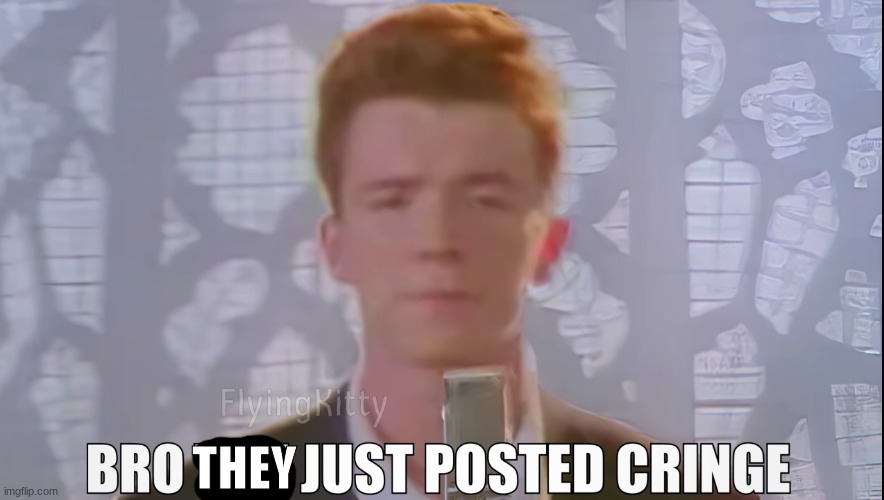 Bro You Just Posted Cringe (Rick Astley) | THEY | image tagged in bro you just posted cringe rick astley | made w/ Imgflip meme maker