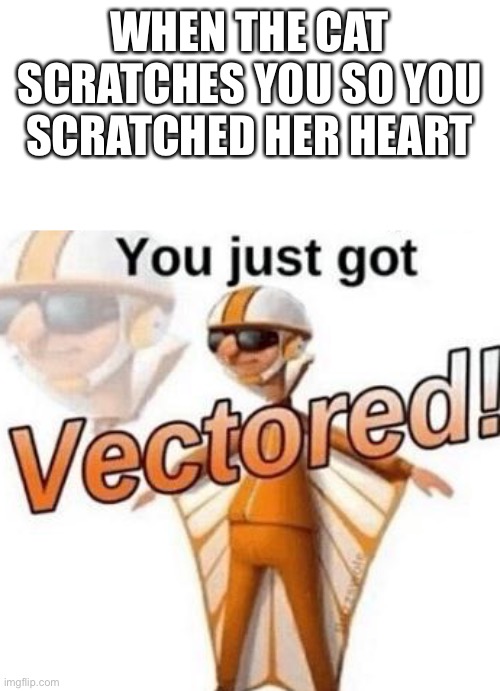 Get rekt son | WHEN THE CAT SCRATCHES YOU SO YOU SCRATCHED HER HEART | image tagged in get rekt son | made w/ Imgflip meme maker