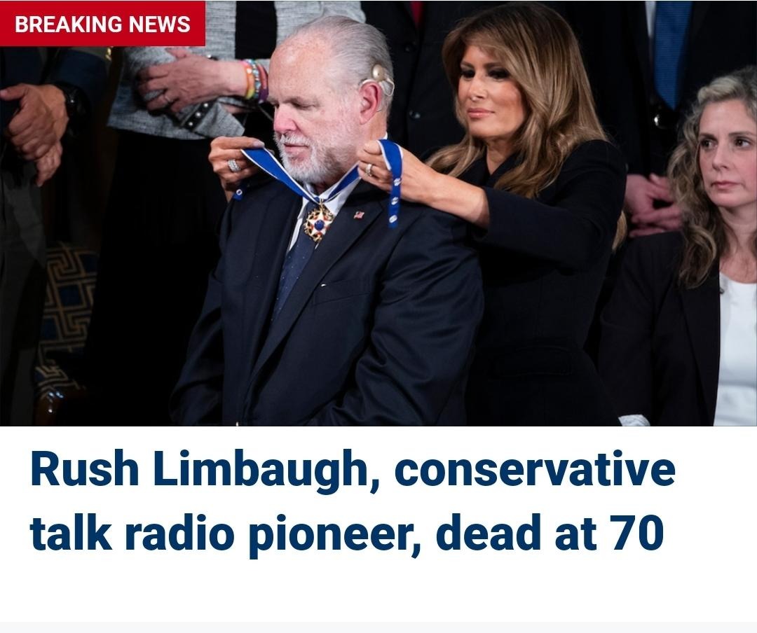 Rush Limbaugh dies at 70 | image tagged in rush limbaugh | made w/ Imgflip meme maker