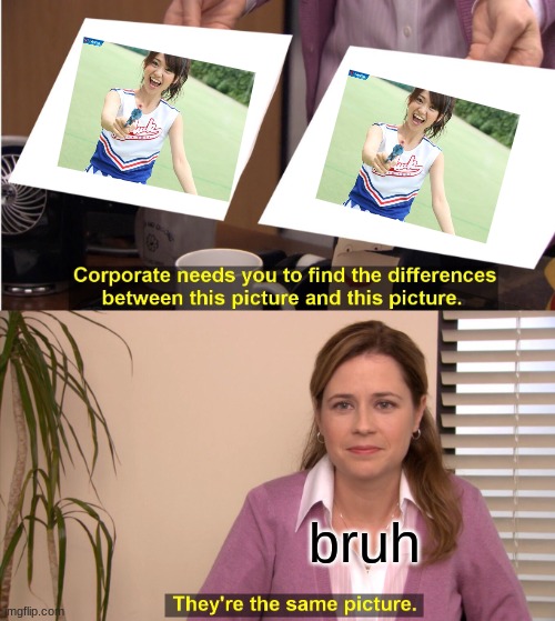 They're The Same Picture Meme | bruh | image tagged in memes,they're the same picture | made w/ Imgflip meme maker