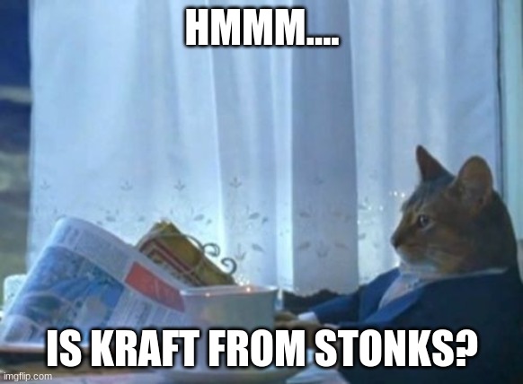 good question | HMMM.... IS KRAFT FROM STONKS? | image tagged in memes,i should buy a boat cat | made w/ Imgflip meme maker