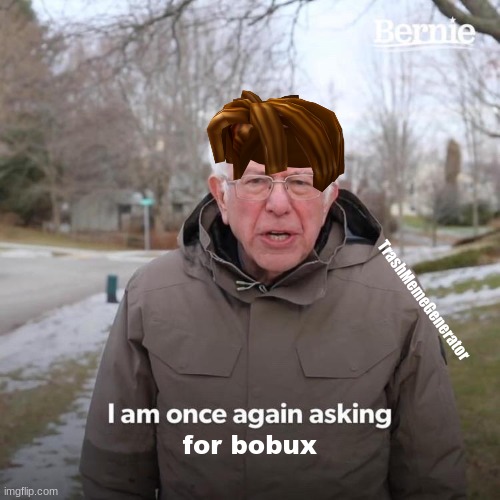 Bobux Bernie | TrashMemeGenerator; for bobux | image tagged in memes,bernie i am once again asking for your support,bobux,bacon | made w/ Imgflip meme maker