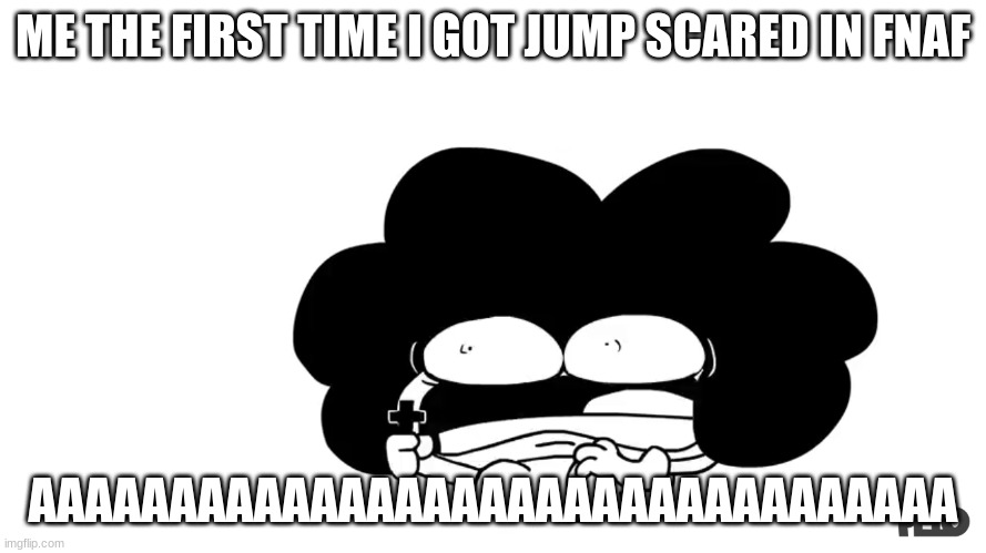 AAAAAAAAAAAAAAAAAAAAAAAA | ME THE FIRST TIME I GOT JUMP SCARED IN FNAF; AAAAAAAAAAAAAAAAAAAAAAAAAAAAAAAAA | image tagged in pelo | made w/ Imgflip meme maker