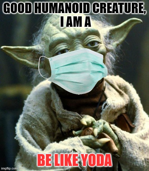 yoda being a good person | GOOD HUMANOID CREATURE,
 I AM A; BE LIKE YODA | image tagged in memes,star wars yoda | made w/ Imgflip meme maker