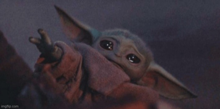 Baby yoda cry | image tagged in baby yoda cry | made w/ Imgflip meme maker