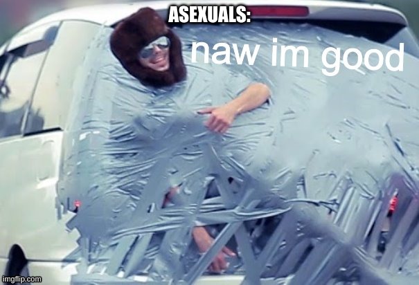 naw im good | ASEXUALS: | image tagged in naw im good | made w/ Imgflip meme maker