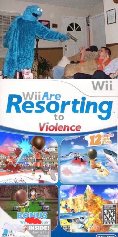 I | image tagged in cursed cookie monster,wii are resorting to violence better quality | made w/ Imgflip meme maker