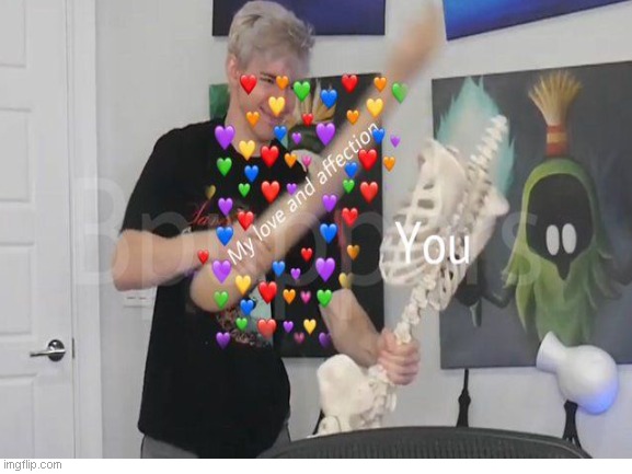 <|3 | image tagged in albert,flamingo,love and effection | made w/ Imgflip meme maker