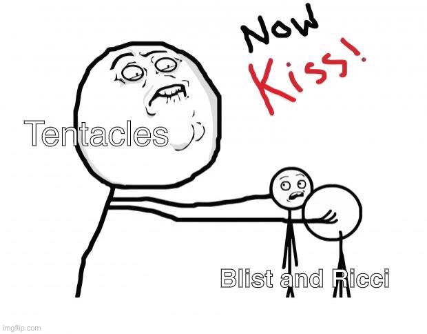 This is canon | Tentacles; Blist and Ricci | image tagged in now kiss | made w/ Imgflip meme maker