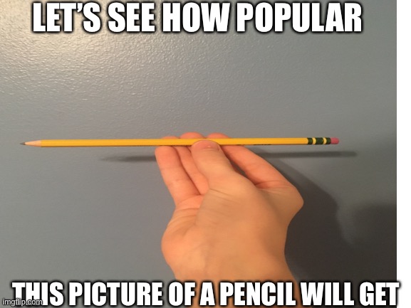 /: | LET’S SEE HOW POPULAR; THIS PICTURE OF A PENCIL WILL GET | image tagged in gokudrip mocking | made w/ Imgflip meme maker