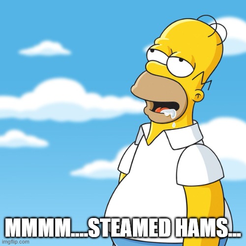 Homer Simpson Drooling Mmm Meme | MMMM....STEAMED HAMS... | image tagged in homer simpson drooling mmm meme | made w/ Imgflip meme maker