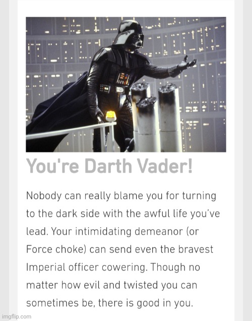 Hell yeah. It's a star wars quiz so it still counts as star wars related | made w/ Imgflip meme maker