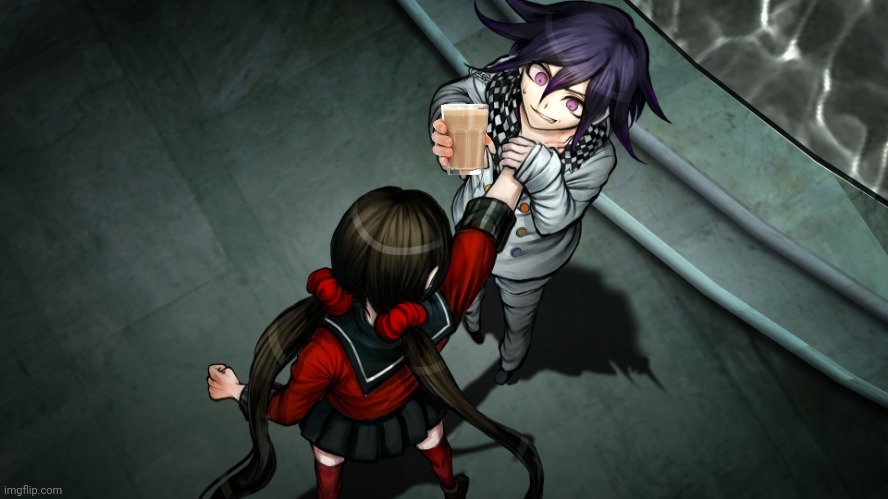 Hand over the choccy milk you lil rat | image tagged in danganronpa,choccy milk,chocolate milk,edit | made w/ Imgflip meme maker