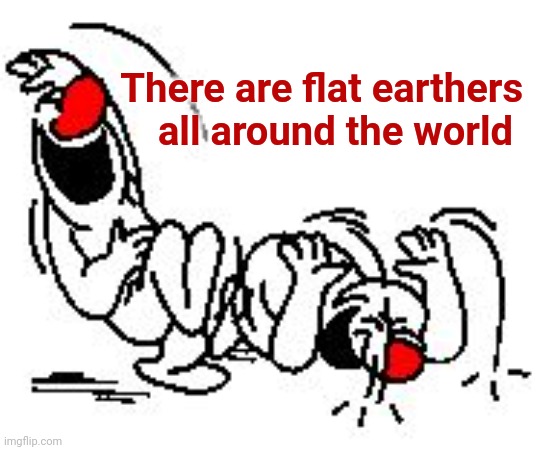 LOL Hysterically | There are flat earthers 
all around the world | image tagged in lol hysterically | made w/ Imgflip meme maker