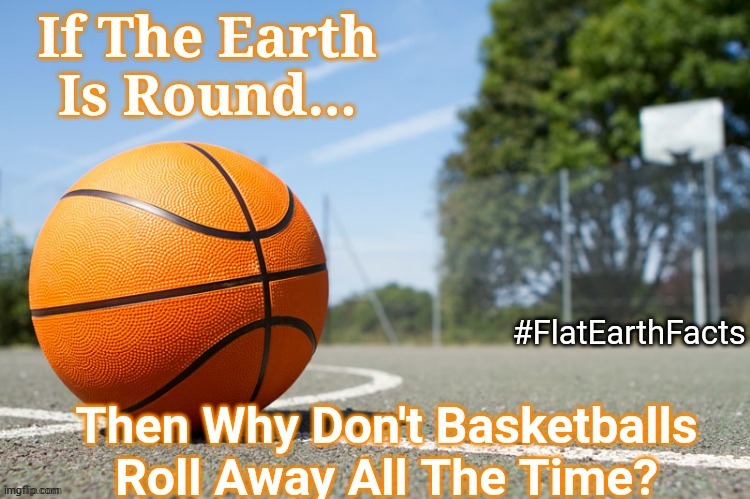 flat earth | image tagged in flat earth,science,geology,basketball | made w/ Imgflip meme maker