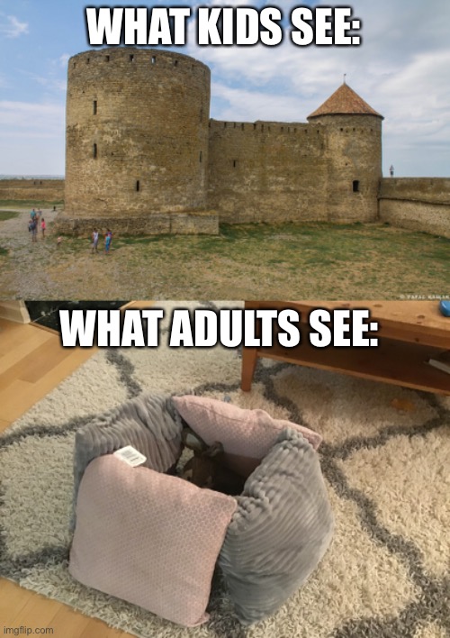 “Mom I started an empire” | WHAT KIDS SEE:; WHAT ADULTS SEE: | image tagged in what kids see-what adults see | made w/ Imgflip meme maker