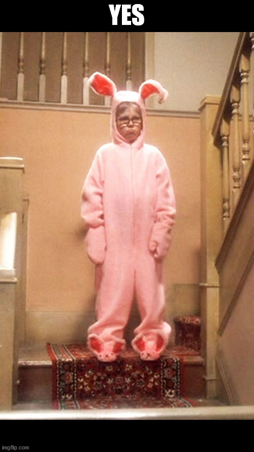 Ralphy Bunny Suit | YES | image tagged in ralphy bunny suit | made w/ Imgflip meme maker