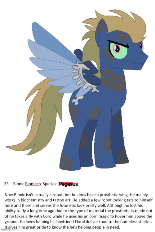 i think he's pretty hot ngl | Pegasus | image tagged in my little pony,original character | made w/ Imgflip meme maker