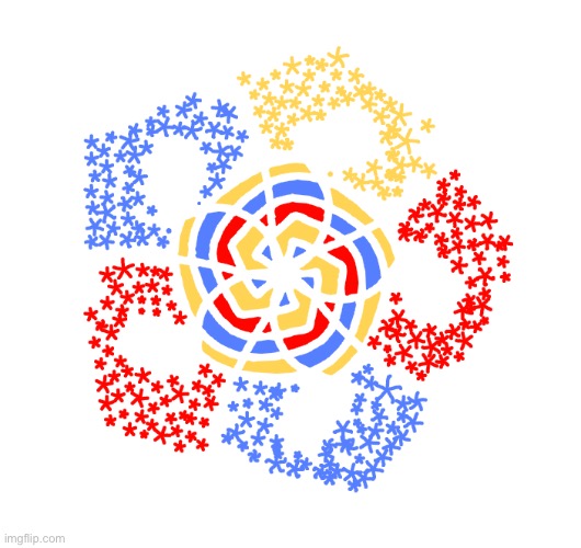 Primary Flower | image tagged in red,yellow,blue,primary,flower | made w/ Imgflip meme maker