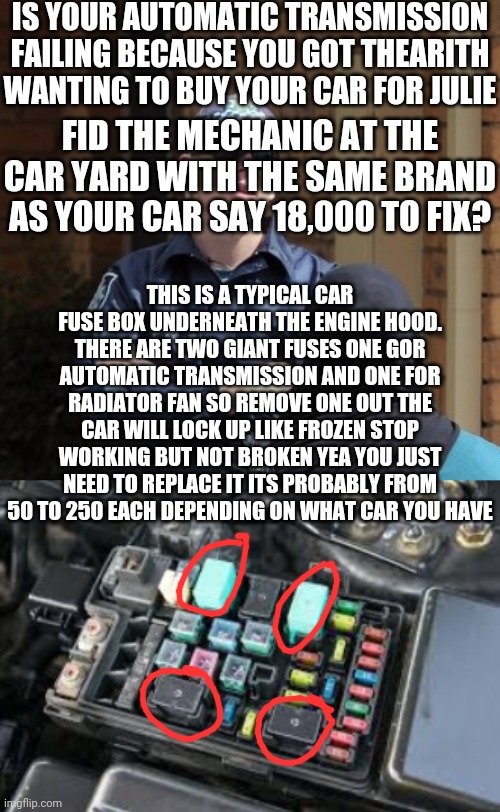 Why is my auto slippery or my radiator fan stop working to cool the