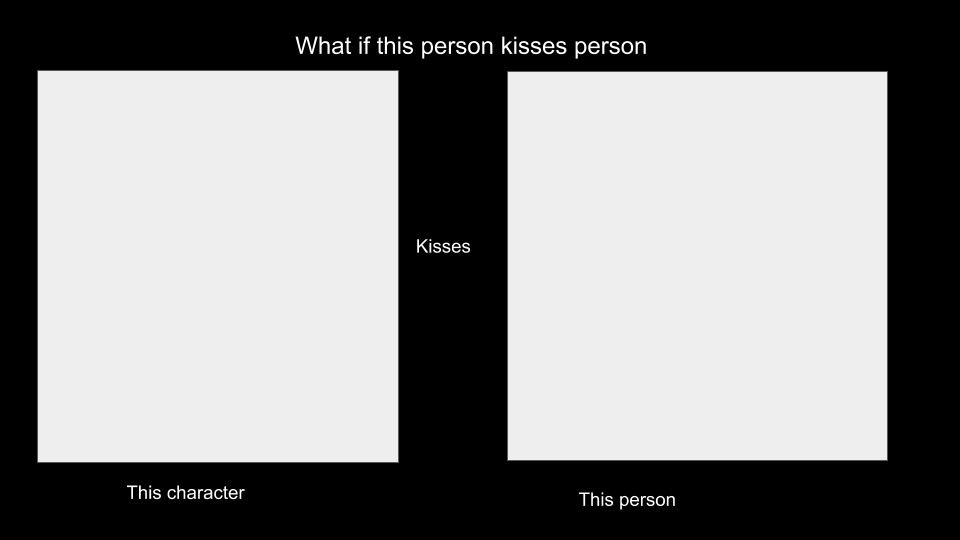 High Quality What if this person kisses character Blank Meme Template