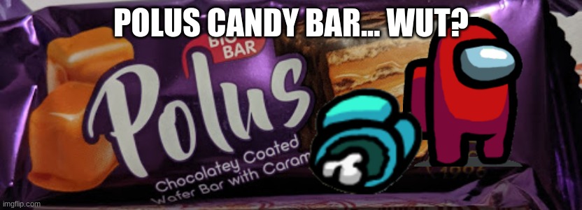 Kinda sus | POLUS CANDY BAR... WUT? | image tagged in among us,memes | made w/ Imgflip meme maker